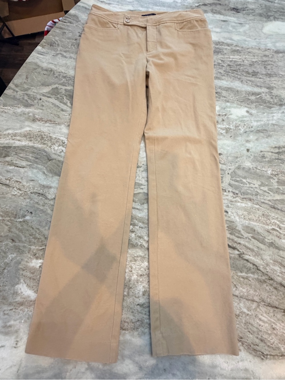 Chaps Womens Size 8 Khaki Stretch Straight Leg Pants Tan Career Casual